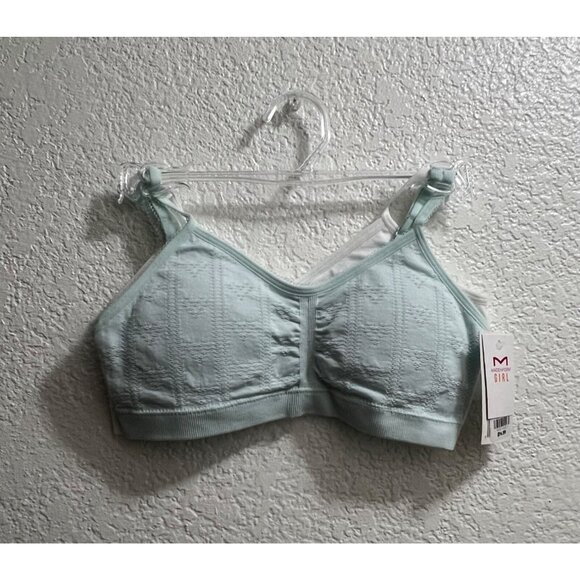 Girls Maidenform 2-pk Skylight Pointelle Seamless Ruched Cropped Bras Size Large - Picture 2 of 4